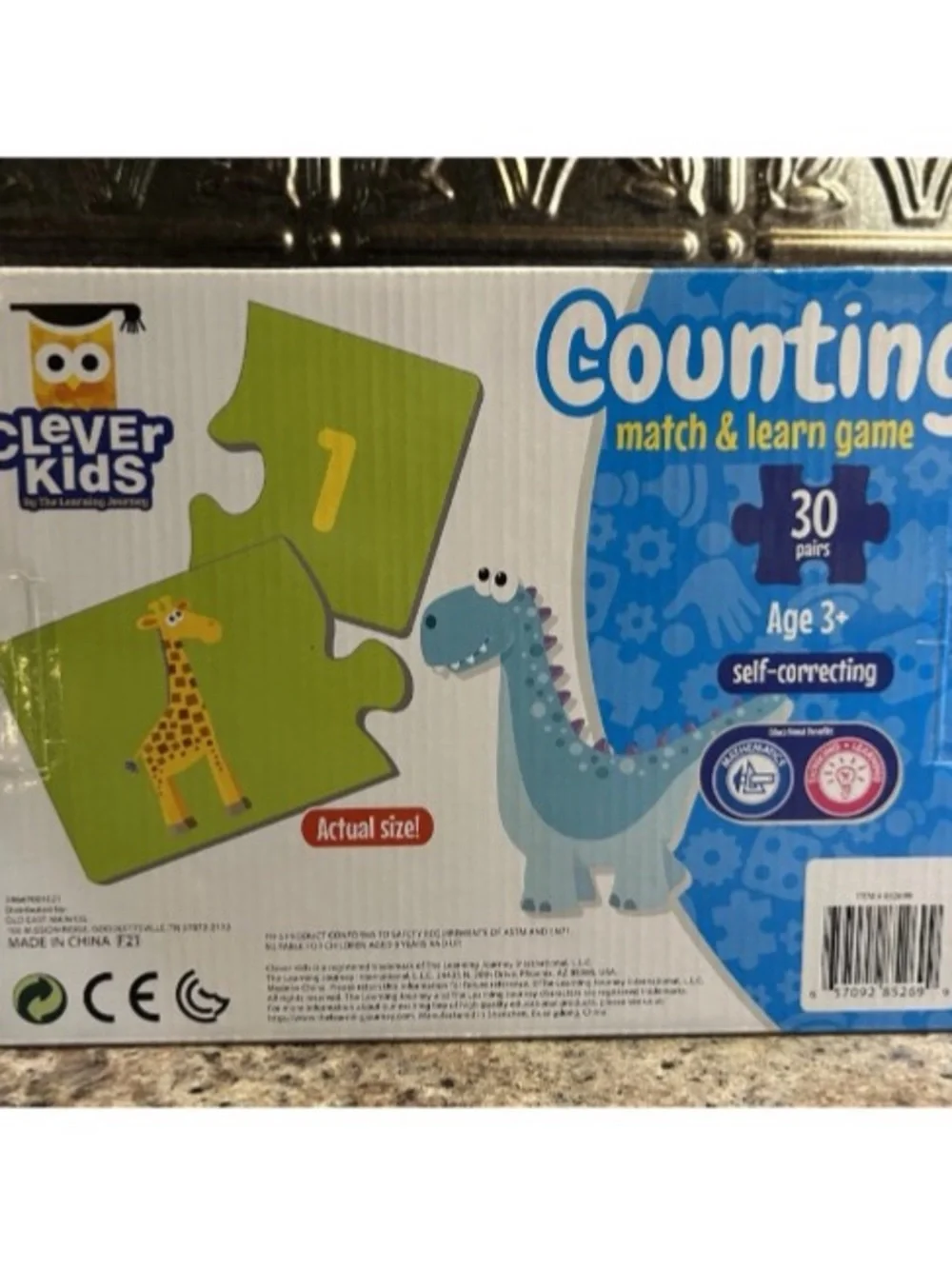 Learning Journey Match It! Counting Game Clever Kids 3+ Self Correcting Puzzle
